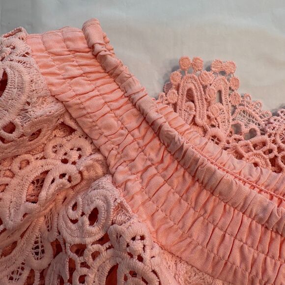 Pastel All Lace Top Size Medium Color Peach EUC - Picture 9 of 9